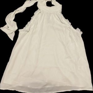 NWT 1.STATE Sleeveless Mock Neck Tie halter Neck Top-white size M